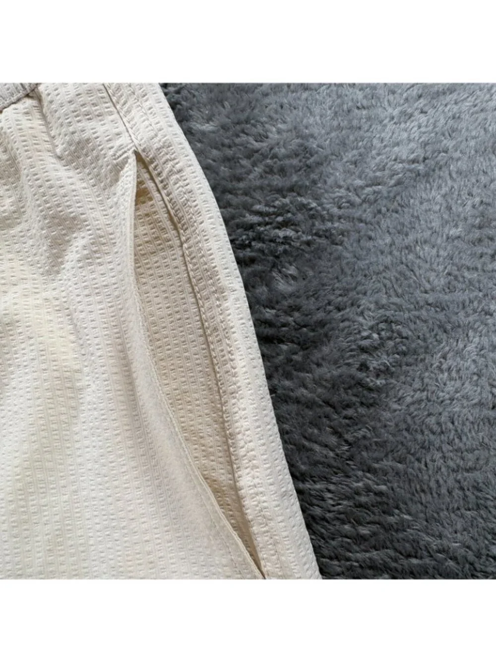 Zara Mens XL Cream Seersucker Swim Trunks Shorts Mesh Lined Drawstring 8574 467